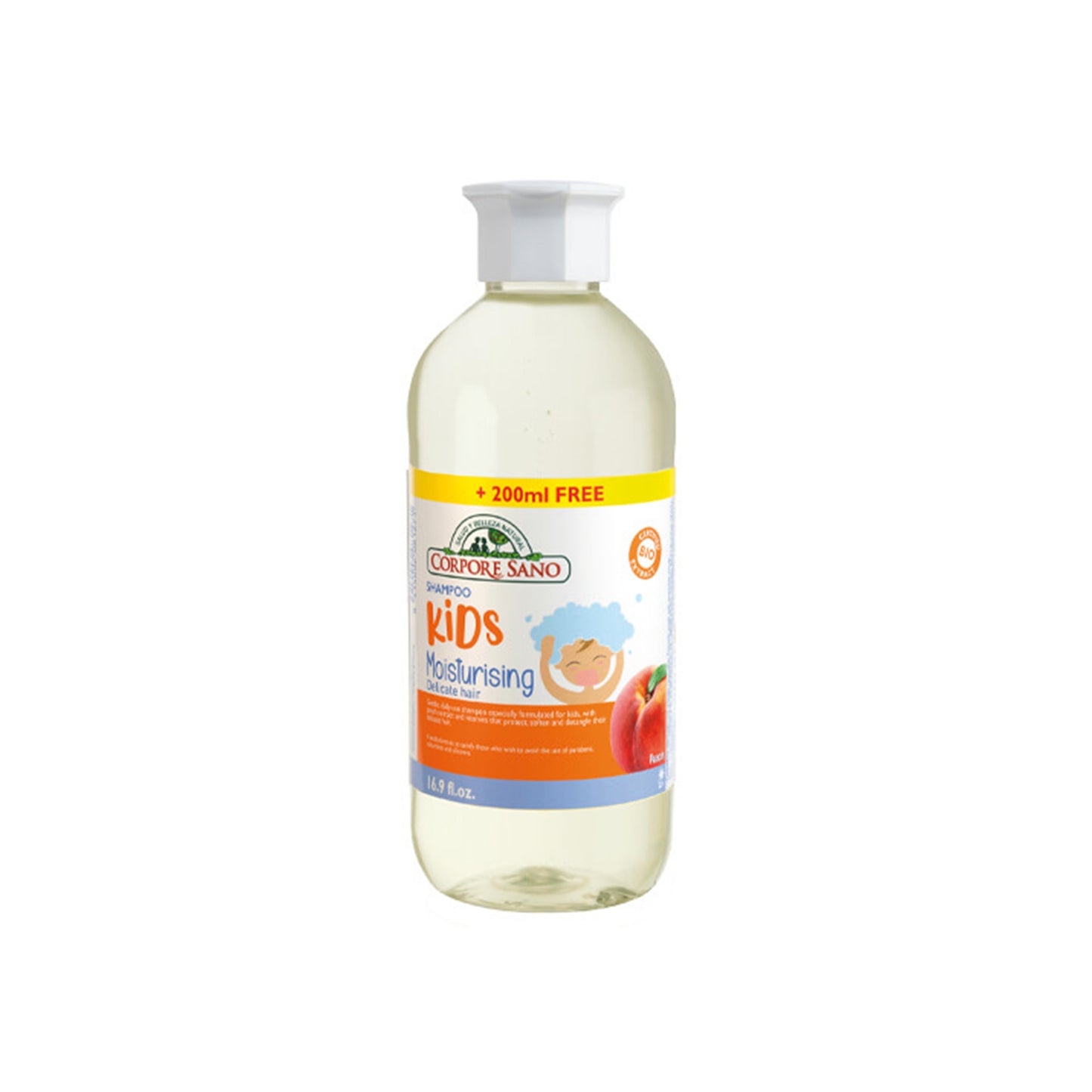 西班牙 Corpore Sano 沙諾 兒童洗髮精｜KIDS SHAMPOO PEACH｜